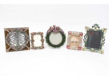 Collection Of Enamel And Bejeweled Picture Frames