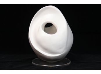 Abstract Oval Sculpture On Lucite Base