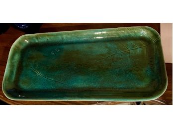 TABLETOP - Beautiful Deep Emerald Ceramic Serving Platter By Local Artists