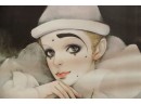 Pair Of Mira Fujita Harlequin Clown Art Prints
