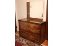 Mid Century Burl Wood Dresser With Mirror