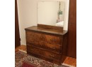 Mid Century Burl Wood Dresser With Mirror