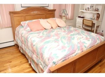 Vintage Maple Queen Headboard & Footboard With Frame