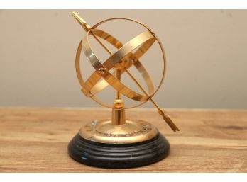 Brass Armillary Sphere Astronomic Clock With Marble Base
