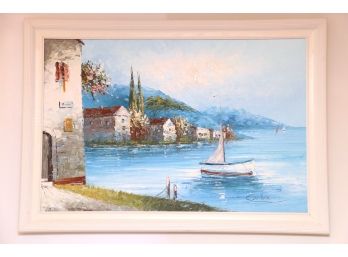 Seaside Landscape Oil On Canvas