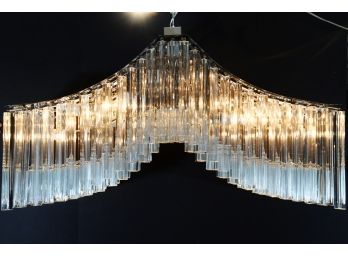 Camer Glass Pagoda Style Chandelier With Glass Prisms