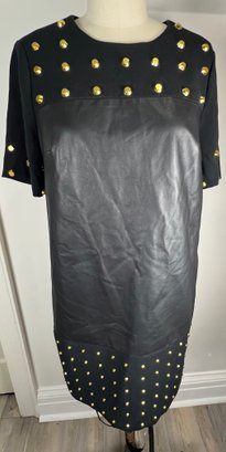 Michael Kors Black Faux Leather/Studded Dress Size 4