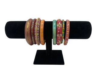 Collection Of 8 Indian Bangle Bracelets