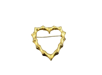 Tiffany & Co. Bamboo Heart 18K Yellow Gold Pin/Brooch