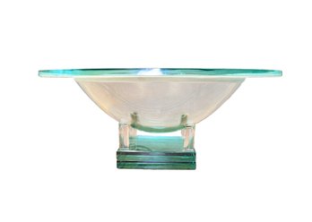 Modern  Clear Glass Bowl With Stand