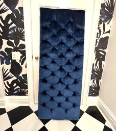 Cobalt Blue Tufted Velvet Queen Headboard