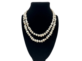 Vintage Fresh Water Pearl Necklace With Gold Clasp