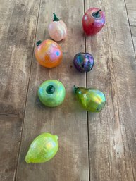 Collection Of Vintage Hand Blown Glass Fruit ( 7)