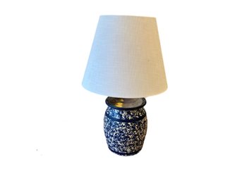 Small Table Lamp Ceramic Blue & White  Olde Cape Cod Stoneware