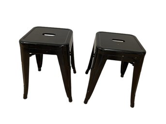 Tolix Morais Style Black Stools Steel( 2)