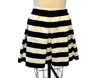 ROBERT RODRIGUEZ Black And White Striped Mini Skirt