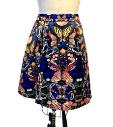 ALICE AND OLIVIA Satin Pleated Butterfly Skirt