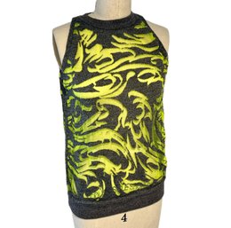 ALEXANDER WANG Neon Lime Green Gray Top