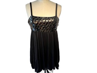 ALICE AND OLIVIA Sequin Black Balloon Dress