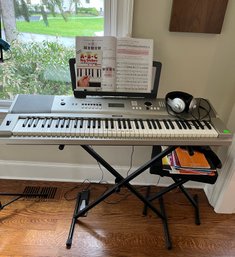 Yamaha Digital Keyboard, Seat, Stand & Headphones