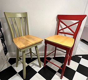 Two French Country Bar Stools