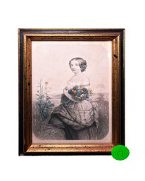 Framed Lady England Expressly Ladies Book In Vintage Frame