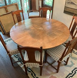 Antique Round Pedestal Table 60'