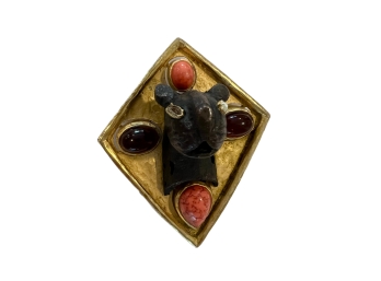 1970 Diane Love For Crown Trifari Panther Shield Brooch/ Pin