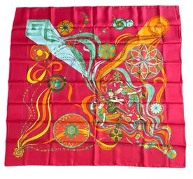 Hermes French La Danse Du Cosmos Silk Scarf 90 CM