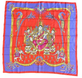 Hermes 'India' Silk Scarf 90 CM Cathy Latham