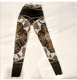 EVA VARRO Double Layered Black & Gold Leggings