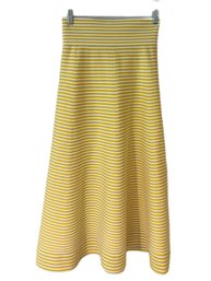 Sonia Rykiel For Paris Size Medium Yellow/White Maxi Knit Skirt