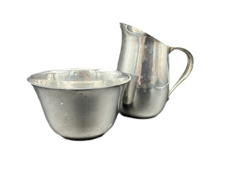 Vintage Sterling Silver Creamer And Bowl Plumes