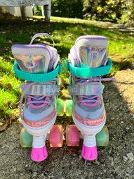 Amazing Rainbow Unicorn Adjustable Light Up Roller Skates