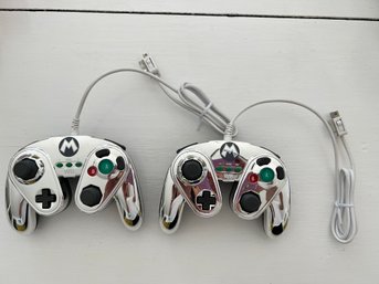 Metal Mario Wired Remote Controllers For Nintendo Wii  Wii U (x2)