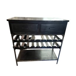 Martin Svensson 2 Drawer Black / Metal Console Table