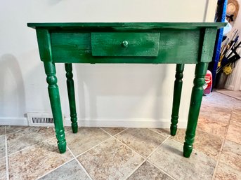 Adorable Vintage Green Thin Entry Table