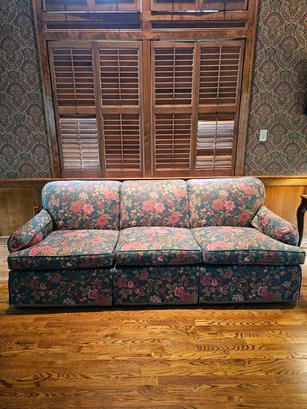 Baker Floral Upholstered Three Seat Sofa  #19/1