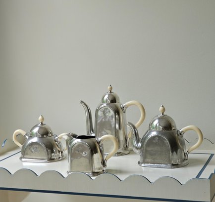 Ocean Liner Tea And Coffee Set Art Deco Silver Plated Four Piece   #55
