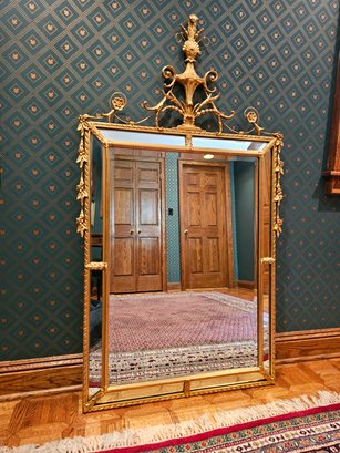 Neoclassical Style Beveled Mirror With Gilt Wood Frame With Delicate Detailing 57 X 32  #69
