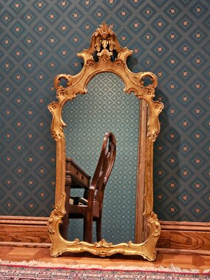 40 1/2 X 20 Gorgeous Antique Italian Mirror In The Style Of Rococo Made Of Carved Giltwood  #70