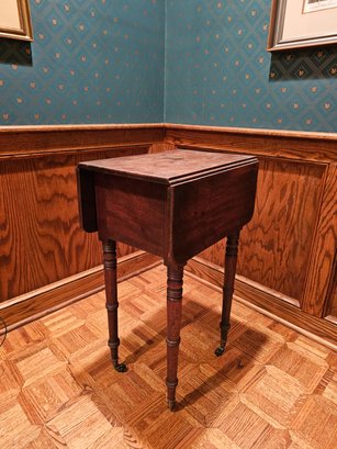Antique Solid Wood Pembroke Table (opens Only On One Side)  29'H X 18'L X  12'W Leaf: 8'   #83