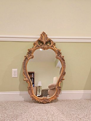 37.5 X 22.5 Italian Baroque Style Carved Wood Gold Mirror  #61