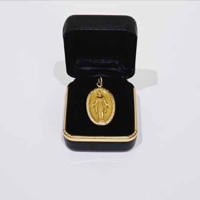 14K Virgin Mary Medal Pendant #7
