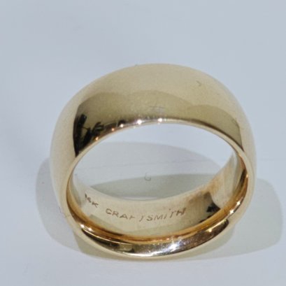 14K Yellow Gold Plain Wedding Band Marks: '14K Craftsmith' Stamped On The Inside Band      #16
