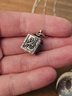 Vintage Sterling Silver Etched Oval Locket Pendant Necklace,sterling Cross Chian, Prayer Box Charm W/chain #99
