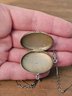 Vintage Sterling Silver Etched Oval Locket Pendant Necklace,sterling Cross Chian, Prayer Box Charm W/chain #99
