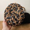 Original Vintage Janelle Hat And Vintage Black Loop Weave Wooden Handle Purse #105