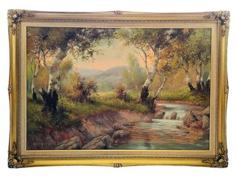 Large 30 X 42 Beautifuly Framed Landscape Oil Painting By Gabor  #1