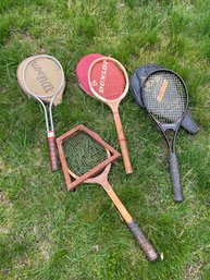 Vintage Tennis Rackets Includes Imperial And Dunlop Wooden Tennis Rackets  #270